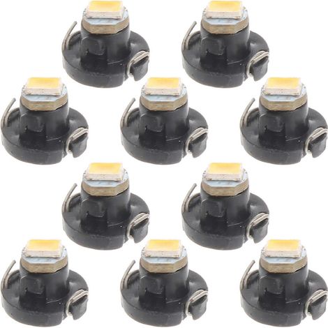 Lot de 10 ampoules témoins LED T3 3528 SMD pour tableau de bord de voiture (jaune) (1/3)