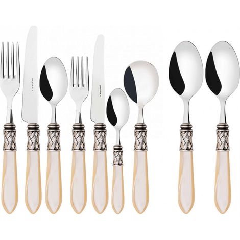 ALADDIN Ghiera Argento Anticato, Posate Set 44 Pz, Scatola