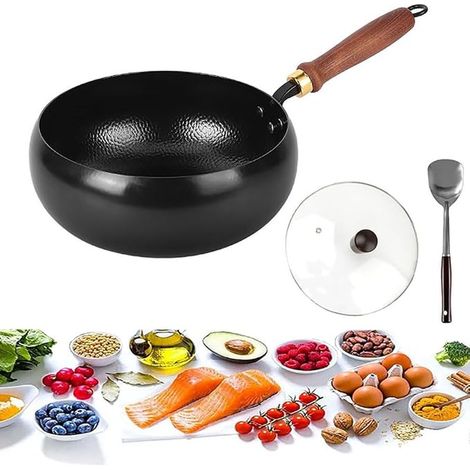 Cast Iron Wok Pan 24 cm, Traditional Forged, Uncoated (1/5)