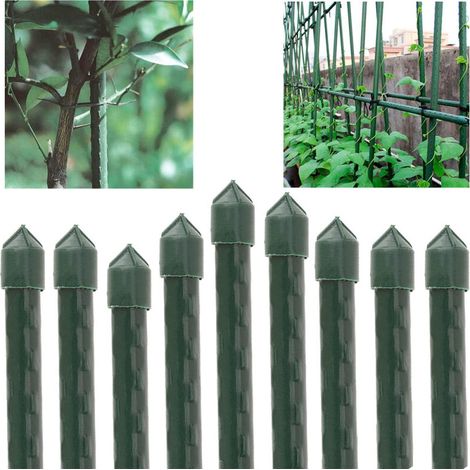 Tuteur en acier plastifié 90 cm Ø8 mm Tiges pour plantes et arbres Tuteurs pour tomates et plantes grimpantes (1/5)