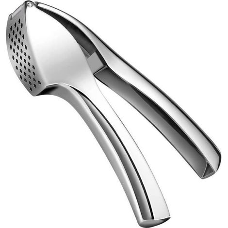 Presse à ail en alliage de zinc avec mécanisme à levier, manche ergonomique, compatible lave-vaisselle, accessoire de cuisine pratique et robuste pour la préparation culinaire (1/4)