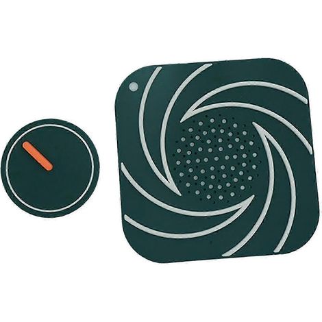 Tapis de bonde de sol amovible et joint d'étanchéité pour baignoire et lavabo, 15 x 15 cm, réutilisable.-Green (1/5)