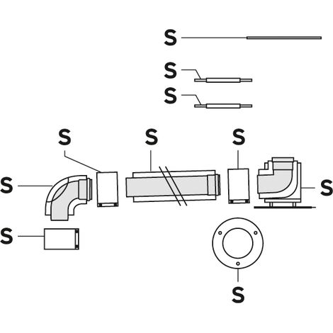 Vaillant Kit de raccordement de base pour cond. Évacuation des fumées PP, 80/125mm dans la gaine, 303220