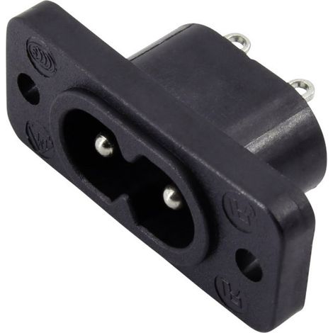 DB-14-T-7-S1 Kaltgeräte-Steckverbinder Stecker, Einbau horizontal Gesamtpolzahl: 2 2.5 A Schwarz 1