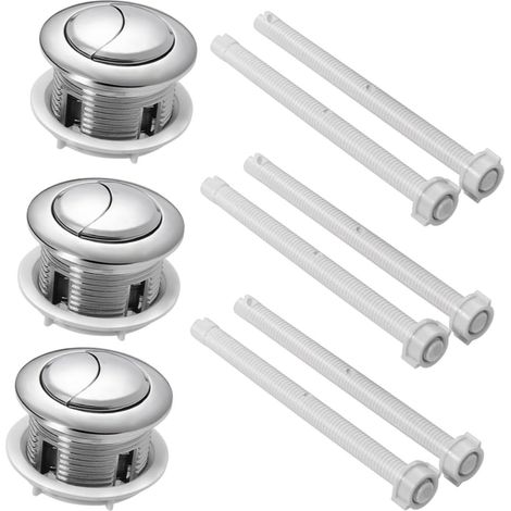 Boutons Poussoirs de Chasse D'eau Wc 38mm Rond Abs Argenté (1/5)