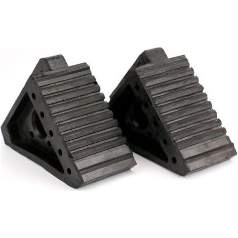 Lot de 2 Cale de Roue Voiture Bloc Anti-dérapant Bouchon Alignement de Roue pour Moto de Camion de Voiture, Noir (3,85 kg) (1/5)
