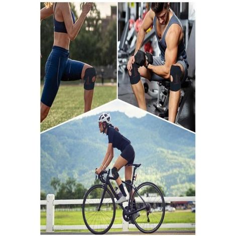 Genouillère - Stabilisateurs Latéraux En Acier Recouvert De Résine - Pour Course À Pied Et Sport - Taille Unique Ajustable (1/5)