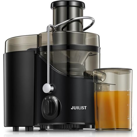 Centrifuga Frutta e Verdura, Scivolo di Alimentazione da 65 mm, 3 Impostazioni, con Spazzola per la Pulizia, Facile da Pulire, Senza BPA, Argento