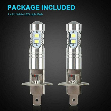 Stück (weißes Licht) H1 LED-Scheinwerferlampen 6000k Fern- und Abblendlicht 100W Hochleistungs-Nebelscheinwerfer,