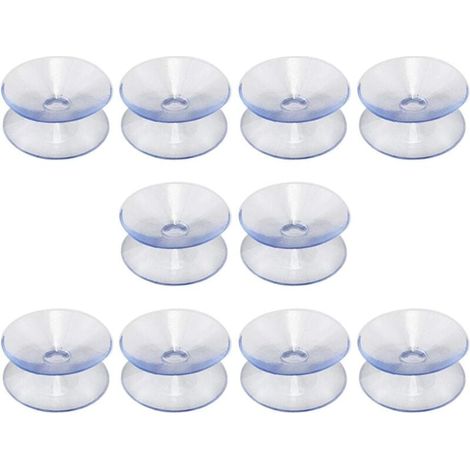 Ventouses double face Ulisem compatibles avec les surfaces en verre, 10 ventouses sans crochet, ventouses multifonctions pour miroirs, verre antidérapant double face (30 mm) (1/4)