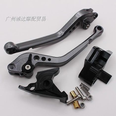 Poignée de klaxon d'embrayage de frein de moto pour modification 06-08 ninja650R ER-6F ER-6N (gris à tige longue) (1/5)