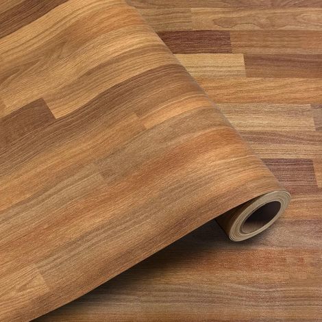Revêtement de Sol en PVC Adhésif 0.8m²- Effet Bois Vinyle Autocollant de Sol 40x200cm Résistant Eau (1/5)