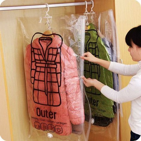 Vacuum Compression Bags - For Hanging Clothes, Coats, Jackets - 2 Pcs - L Abcrital (1/5)
