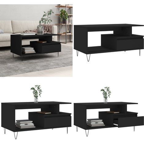 Couchtisch Schwarz 90x49x45 cm Holzwerkstoff - Couchtisch - Wohnzimmerstil - Holzwerkstoff Möbel - Schwarzer Couchtisch - Sideboard - Home & Living (1/5)