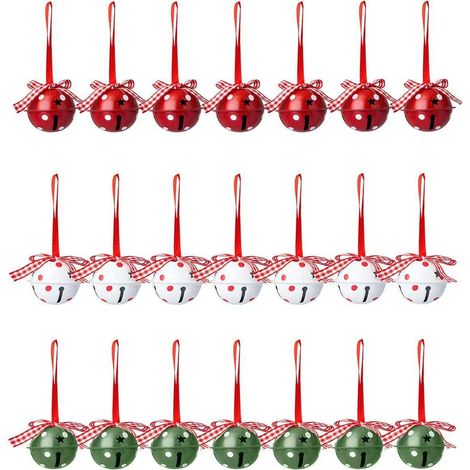 Cloche de Noël en métal rustique, lot de 12 suspensions décoratives pour sapin, porte et décoration hivernale, accessoires de fête pour maison, ornements de Noël vintage (1/3)