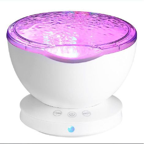 LED-Projektorlampe mit Welleneffekt, Nachtlicht für Kinder mit 8 Farbmodi, 6 Musiktönen und Fernbedienung.