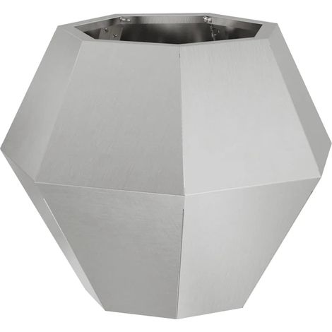 Fioriera rettangolare da esterno 50 x 50 x 40 cm design classico elegante in acciaio inossidabile argento 020053126