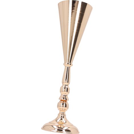 Vase en fer doré de style européen, vase décoratif vintage exquis pour fleurs, idéal pour mariage, hôtel, fête ou maison. 12 x 42 cm / 4,7 x 16,5 pouces. (1/5)