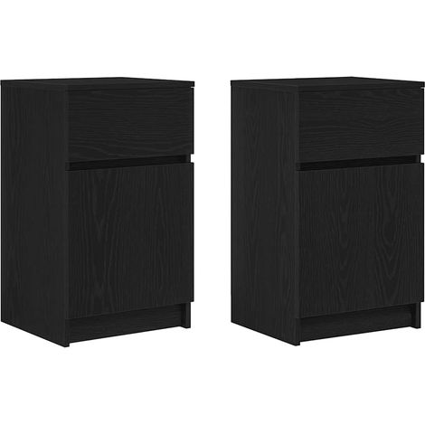 Maison Exclusive - Nachttische 2 Stk. Schwarz 39x35x65 cm Holzwer