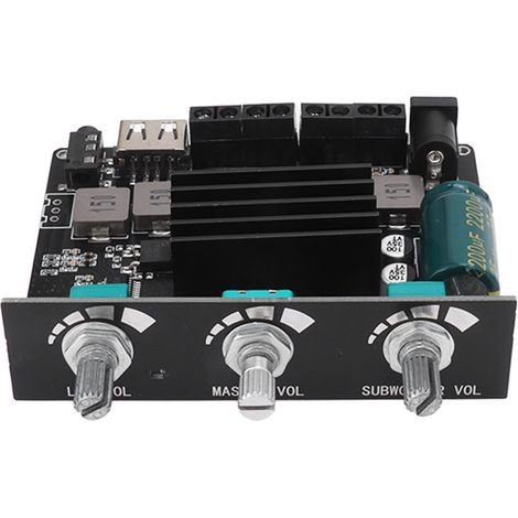 Carte d'amplification 2.1 canaux audio 2x50W et 100W aigus et basses, Bluetooth 5.1, module d'amplification HiFi pour Android (1/5)