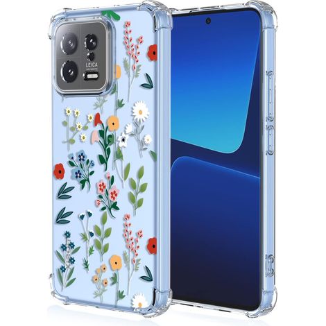 FUNDA PARA XIAOMI 13 TRANSPARENTE FLORES DE COLORES LINDA DULCE PROTECTORA (1/5)
