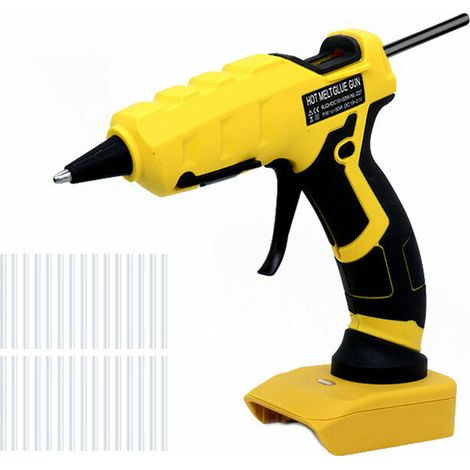 royaluxe - Applicateur d'outil d'extrusion de colle au lithium sans fil portatif de machine de colle thermofusible électrique, interface YellowDeWalt (1/5)