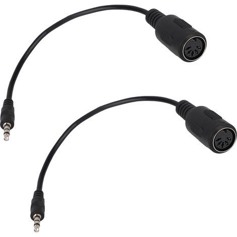 adattatori da MIDI tipo A a jack da 3,5 mm, cavo di conversione audio da MIDI femmina a TRS maschio da 3,5 mm da 15 cm per tastiere, sintetizzatori e DAW (nero) (1/5)