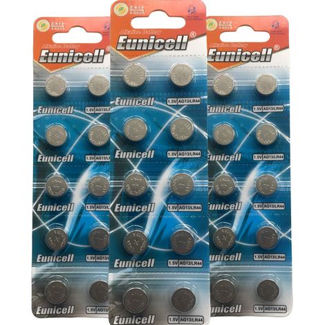 Lot de 100 Piles Boutons AG13 LR44 L1154 357 A76 SR44 G13 (1/5)