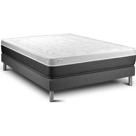 Matratzenset VITAL SOFT 180 x 200 cm Bettrahmen Kit grau