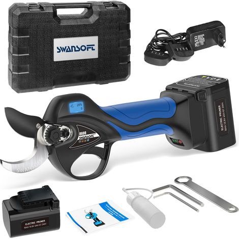 Sécateur sans fil 35 mm, 16,8 V 900W 4+4Ah, progressif, sans fil, pour couper les arbres fruitiers, pour les producteurs et les vignerons (DEEP BLUE) (1/5)