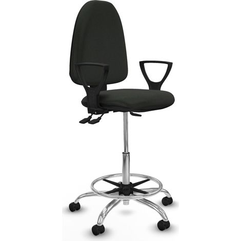 Piqueras y Crespo Aýna Tabouret de bureau noir confortable (1/3)
