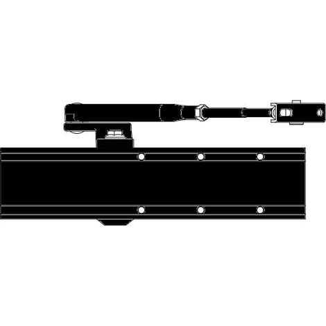 Ferme-porte pignon crémaillère - Bras compas F2 à 6 Noir SEVAX - ESV7181N