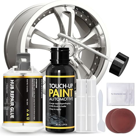Aluminium Rim Paint, Varnished Aluminium Rims cars, motorcycles, bicycles, silver grey, aluminium wheel repair (1/5)