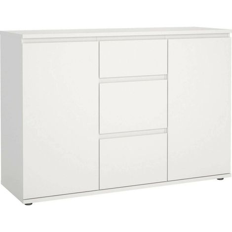 Dmora - Credenza Zumpano, Buffet da soggiorno, Madia da salotto, Dispensa da cucina, 119x40 h84 cm, Bianco (1/5)
