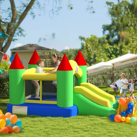 Château gonflable avec toboggan et filet de sécurité, jusqu'à 100 kg, 3-10 ans, 300 x 180 x 160 cm
