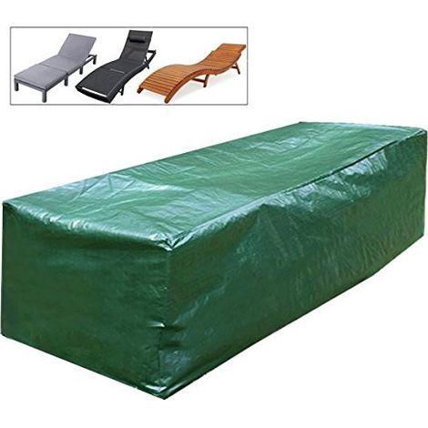 WOLTU Schutzhülle Gartenliege Sonnenliege, 218x77x55 cm, Abdeckung für Gartenmöbel, Abdeckhaube aus PE, Plane UV-Beständig wasserabweisend winterfest reißfest, Grün (1/5)