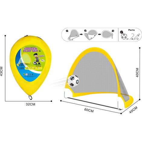 Set di porte da calcio autopieghevoli con pallone