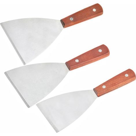 Spatule Cuisine Anglées Raclette Inoxydable Plancha Pizza Barbecue Accessoire Plancha 3 Pièces (1/4)