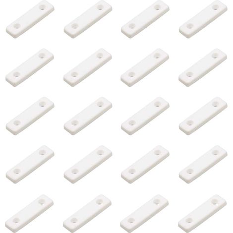 Cyclingcolors – Lot de 20 patins glisseurs pour meubles à visser – Plastique blanc – Dimensions 50x14x5mm – Protection sol pour chaises et meubles