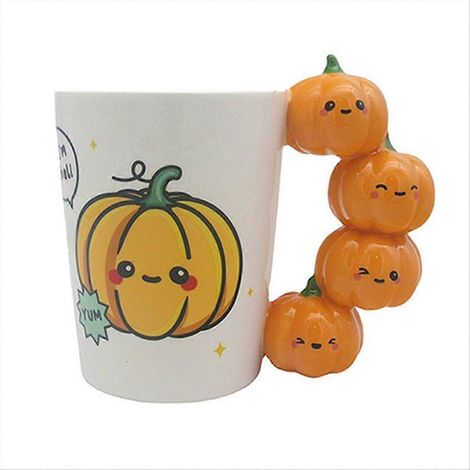 Céramique pumpkin poignée mug beautiful girl design (1/5)