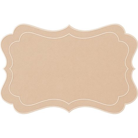 Dessous d'assiette de table décoratif en polyester coloris beige 44 x 29 x 1 cm - PANGIVO (1/4)