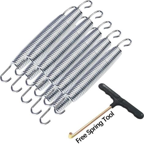 Lot de 10 Ressorts de Trampoline en métal galvanisé résistant à la Rouille et Durable + 1 Outil de Ressort 14.7cm (1/4)