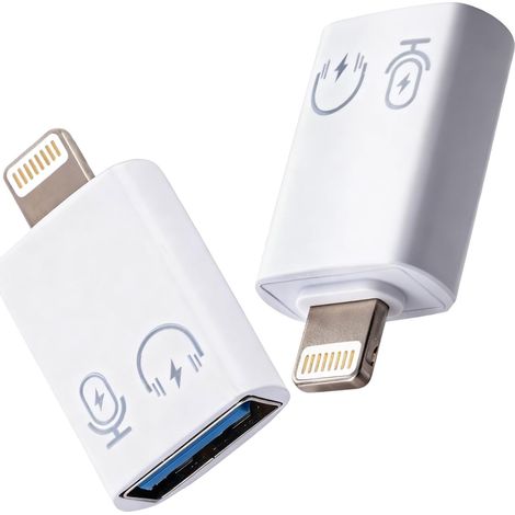 2pcs Adaptateur Mâle vers USB Femelle Câble OTG Synchronisation des Données, vers USB A Convertisseur pour iPhone Compatible avec Appareil Photo Souris Clavier MIDI (1/5)