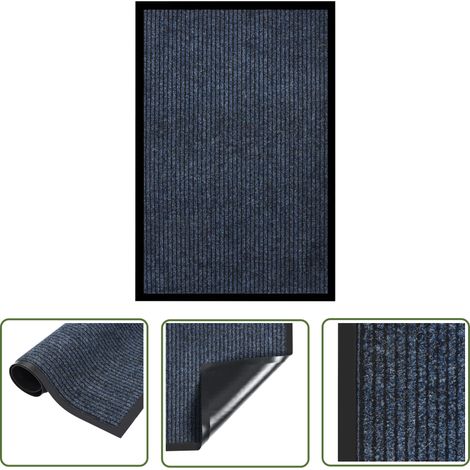 The Living Store Fußmatte Gestreift Blau 80x120 cm - Haushaltstextilien - Fußmatte - Türmatte - Treppenmatte - Eingerüstmatte (1/5)
