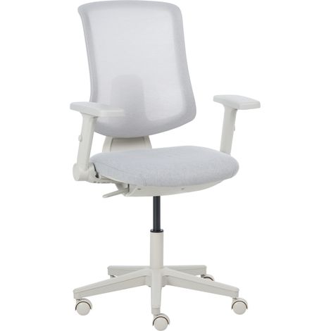 Silla de oficina ergonómica respaldo ajustable asiento deslizante reposabrazos ajustables gris claro Sero (1/5)