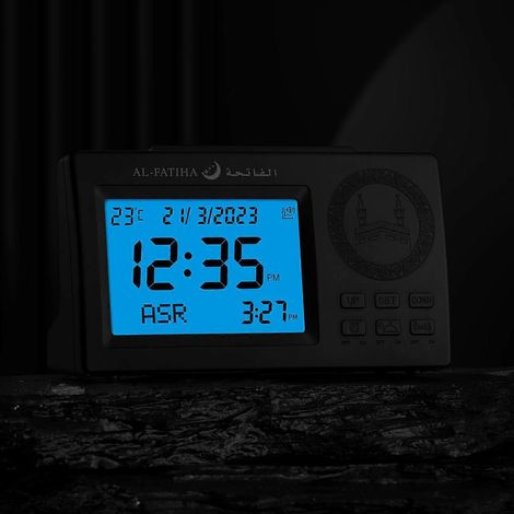 Horloge de bureau arabe, réveil musulman Azan, rappel de l'heure de prière (1/4)