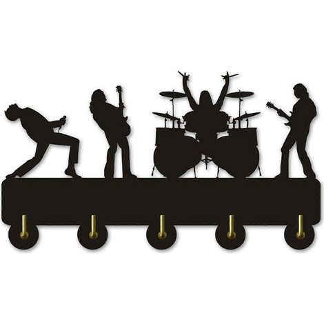 Drum Wall Hooks Wall Door Clothes Coat Hat Hanger Key Holder Drummer Gift (1/4)