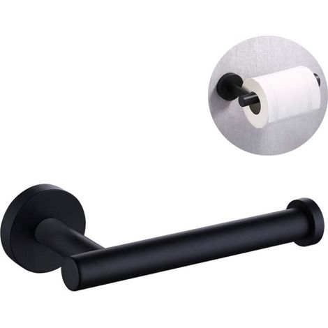 Porte-Papier toilette En Acier Inoxydable mat en SUS304 , Distributeur De Porte-Rouleau De Papier Hygiénique À Moitié Ouvert, Soutienmural Rond Pour Salle De Bain Et Cuisine ---- Noir (1/4)