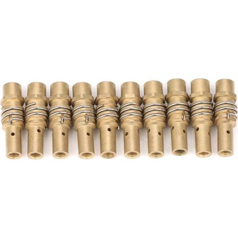 Porte-embouts 6 mm, consommables pour pistolet à souder, raccord pour pistolet à souder, lot de 10 (15Ak, 7,5 mm, 4,3 cm). (1/4)