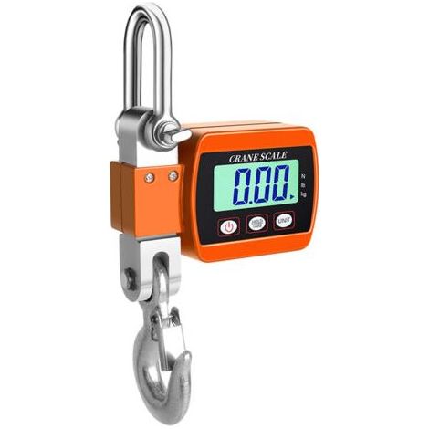 Pesatura della bilancia da 0.05 a 500 kg, gancio, elettronica industriale portatile di digital con esposizione LCD per magazzini, produzione e stoccaggio (arancione) (1/5)